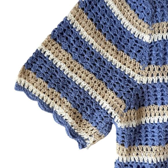 Croft & Barrow Short Sleeve Knit Crochet Lined Sweater Size Med. Women's - Picture 4 of 5